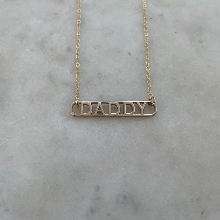 The MIMOSA Handcrafted Daddy Bar Necklace In Bronze