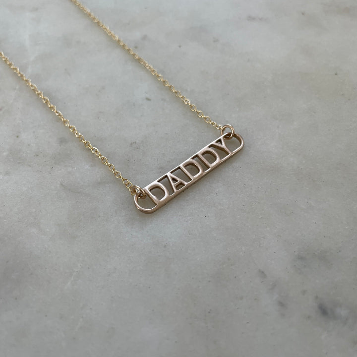 The MIMOSA Handcrafted Daddy Bar Necklace In Bronze