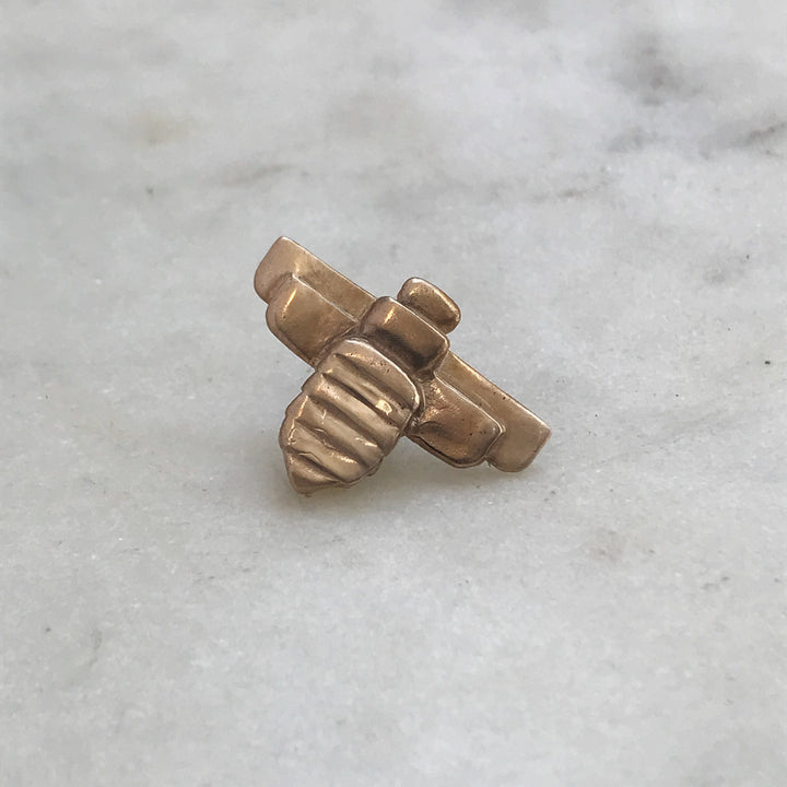 Handmade Bronze Bumble Bee Lapel and Tie Pin