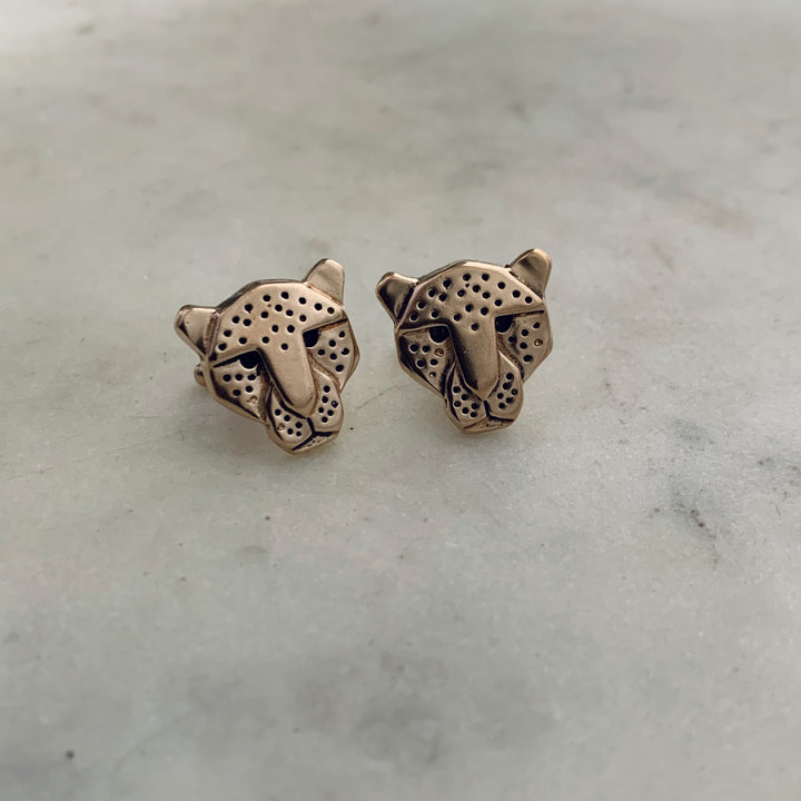 Handcrafted Bronze Jaguar Cufflink Jewelry