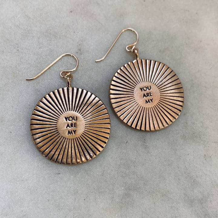 Bronze You Are My Sunshine Earrings - MIMOSA Handcrafted
