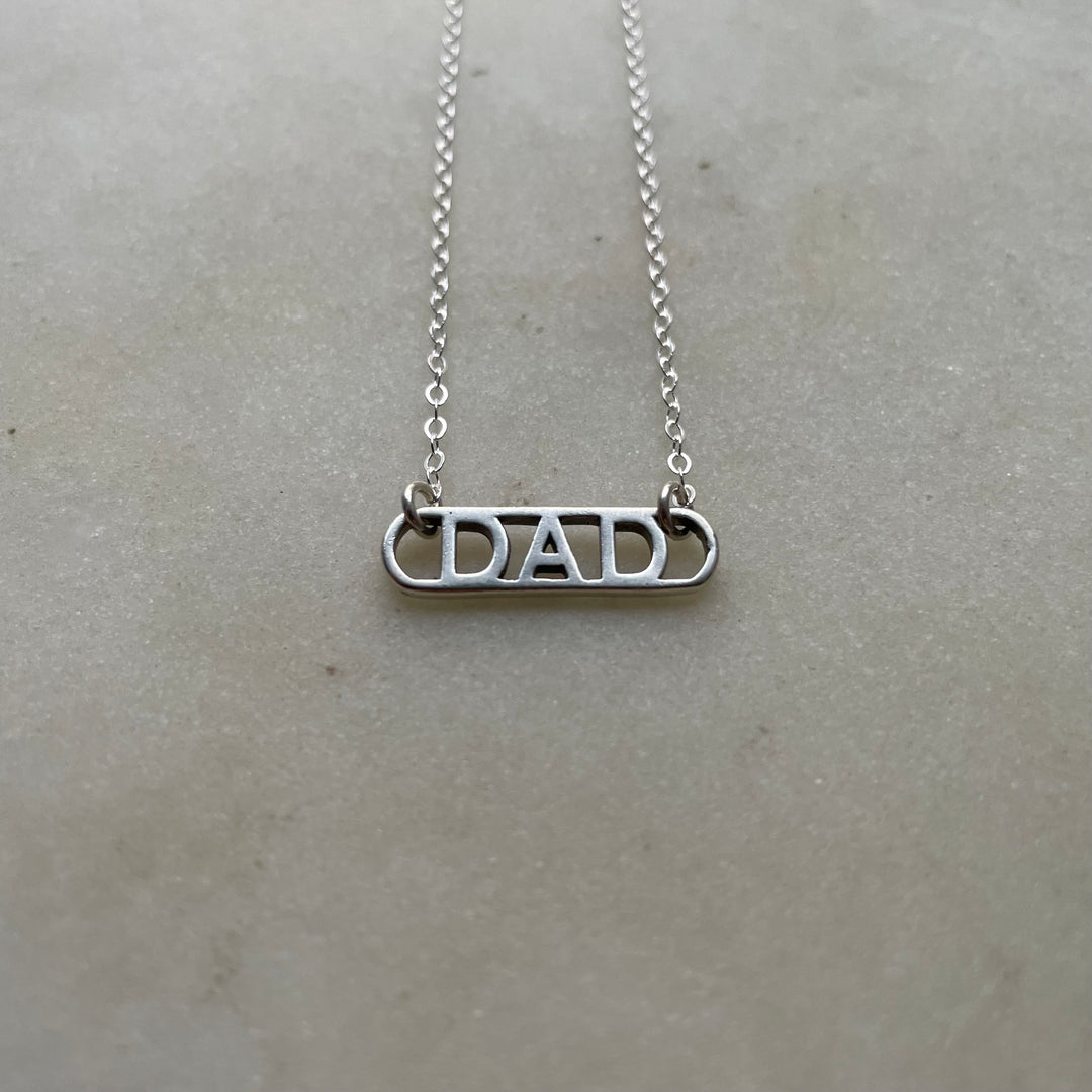 MIMOSA Handcrafted Sterling Silver Dad Bar Necklace
