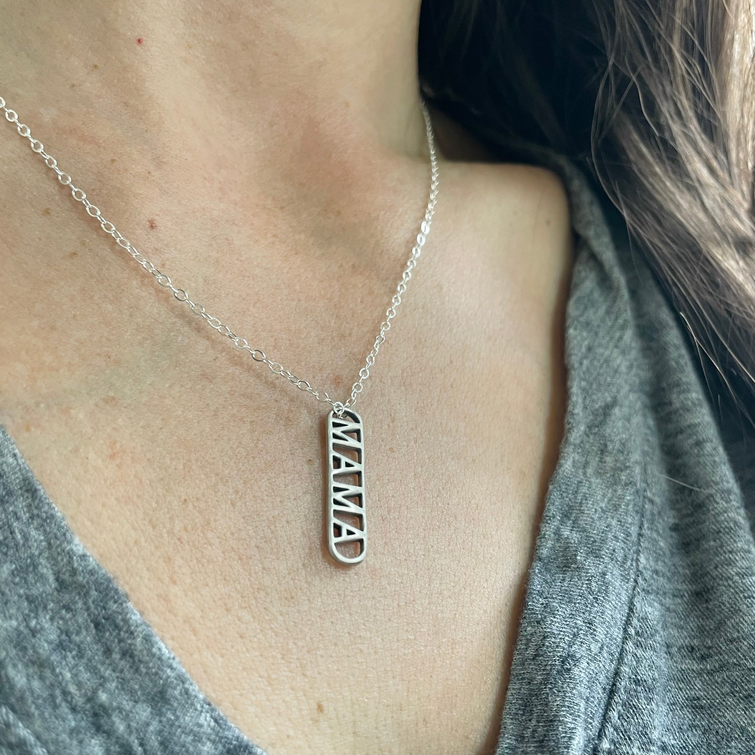 Buy wholesale Mama Necklace Silver, Mother Necklace, Rosary Necklace, Mama  Pendant, Mothers Day Gift, Made from Sterling Silver 925.