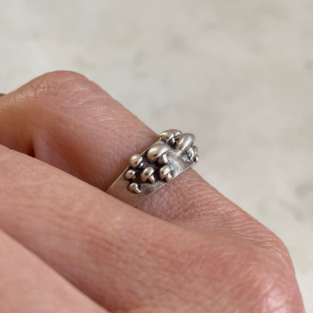 Madeline Wears A MIMOSA Handcrafted Sterling Silver Mushroom Ring