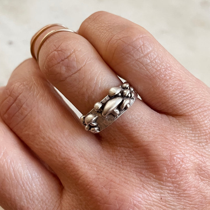 Madeline Wears A MIMOSA Handcrafted Sterling Silver Mushroom Ring