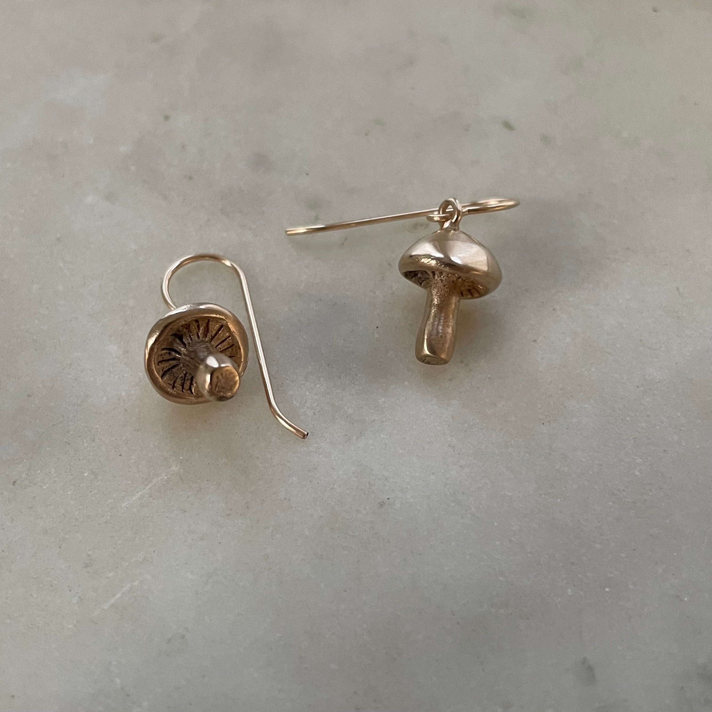 Gold mushroom outlet earrings