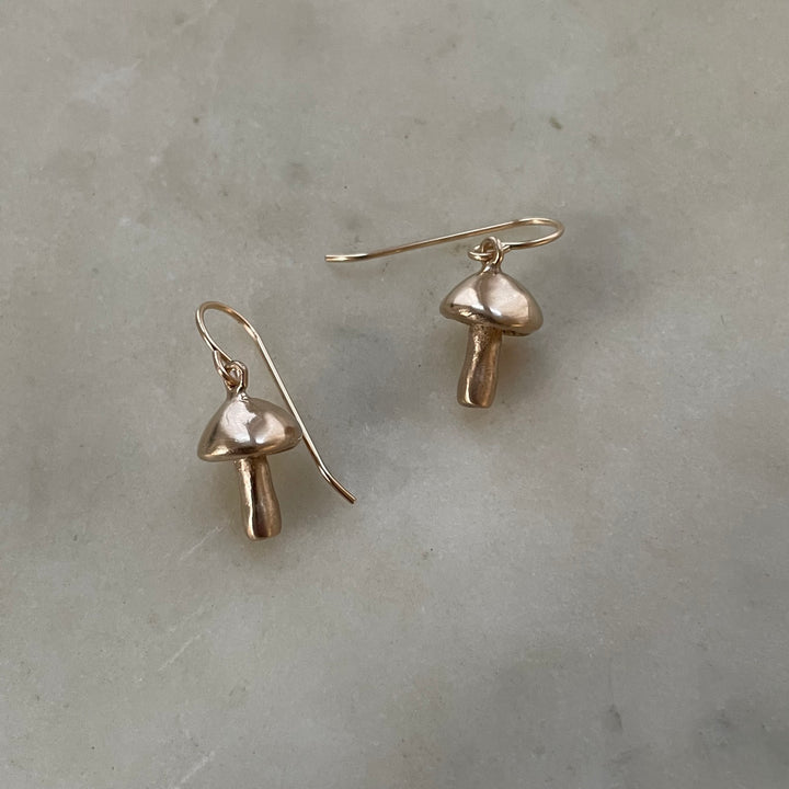 MIMOSA Handcrafted Bronze Mushroom Earrings