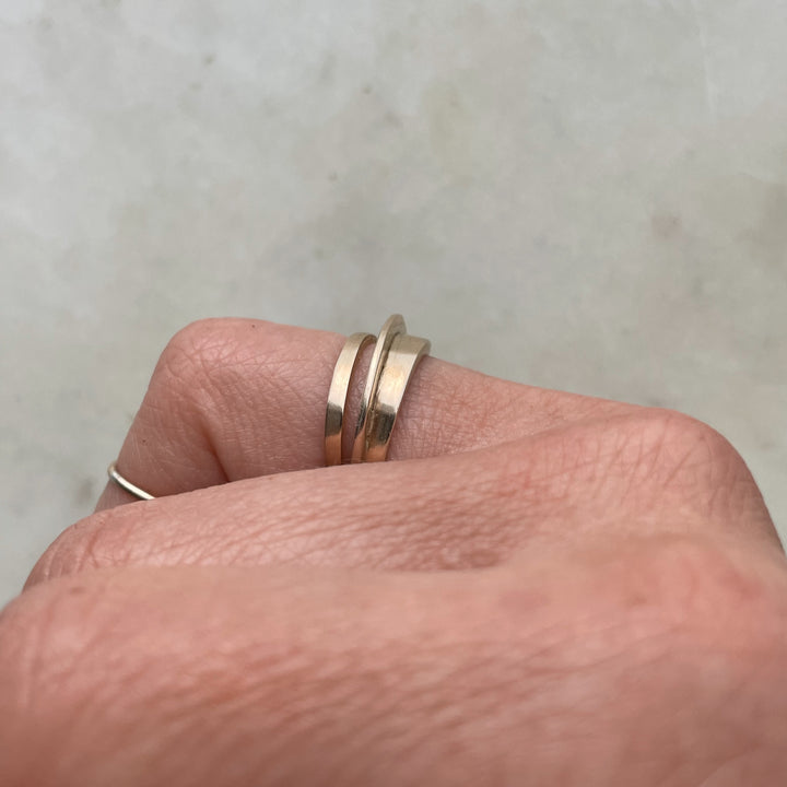 Madeline Wears A MIMOSA Handcrafted Bronze Stacking Ring