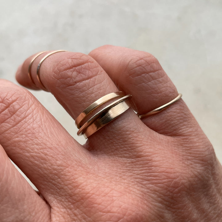 Madeline Wears A MIMOSA Handcrafted Bronze Stacking Ring
