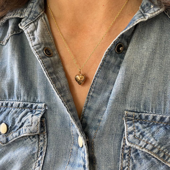 Woman Wearing Handcrafted Strawberry Fruit Pendant Necklace