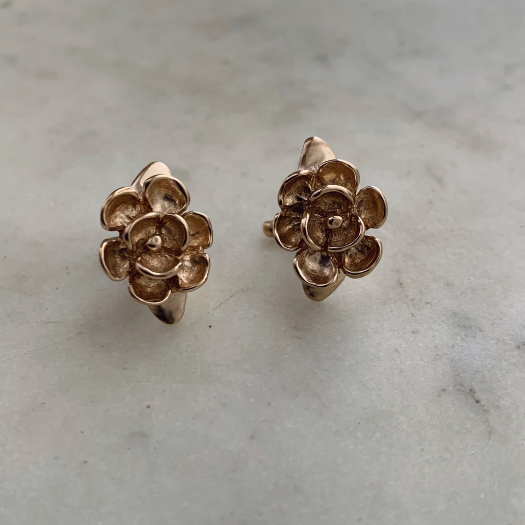 Handcrafted Bronze Magnolia Cufflink Jewelry