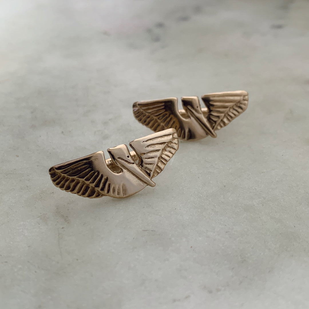 Handcrafted Bronze Pelican Cufflink Jewelry