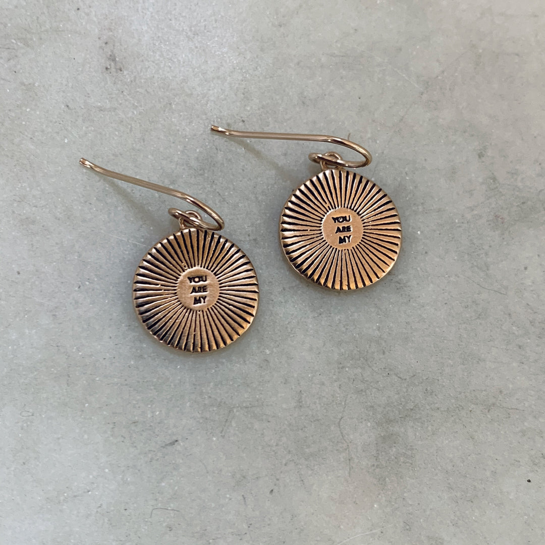 Bronze You Are My Sunshine Earrings - MIMOSA Handcrafted