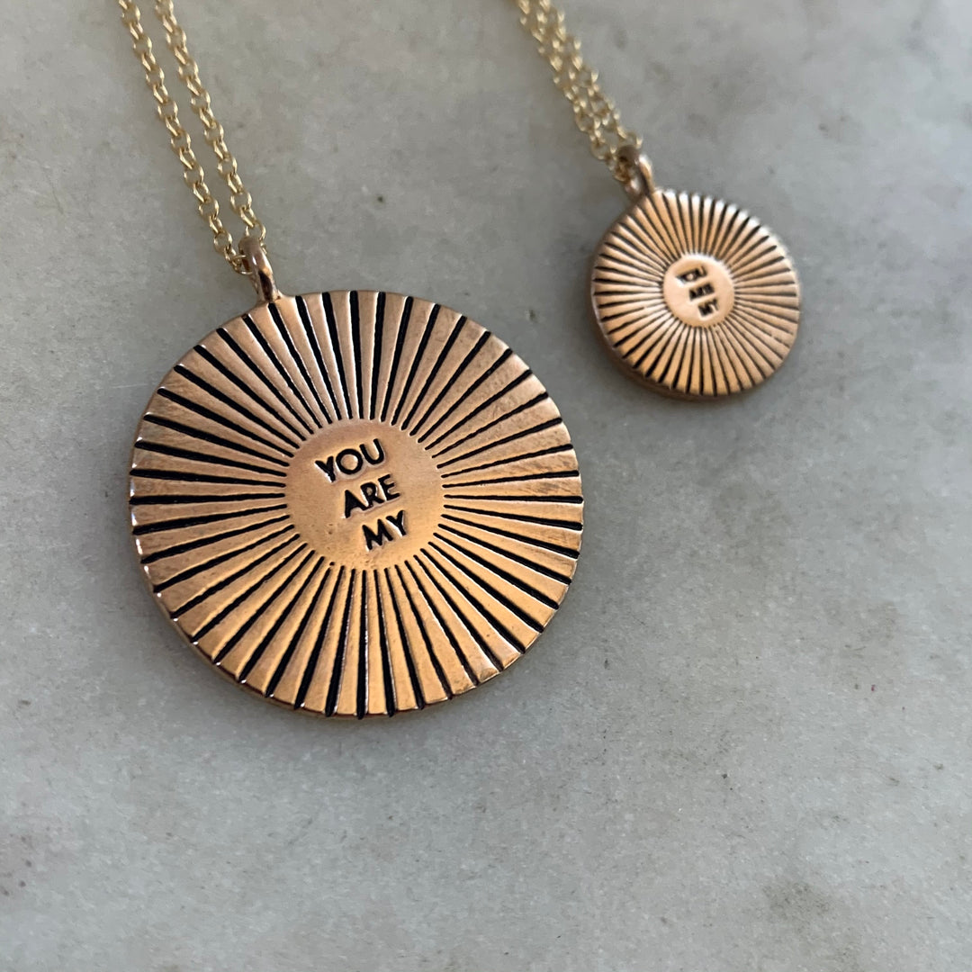 Bronze You Are My Sunshine Necklace - MIMOSA Handcrafted Jewelry