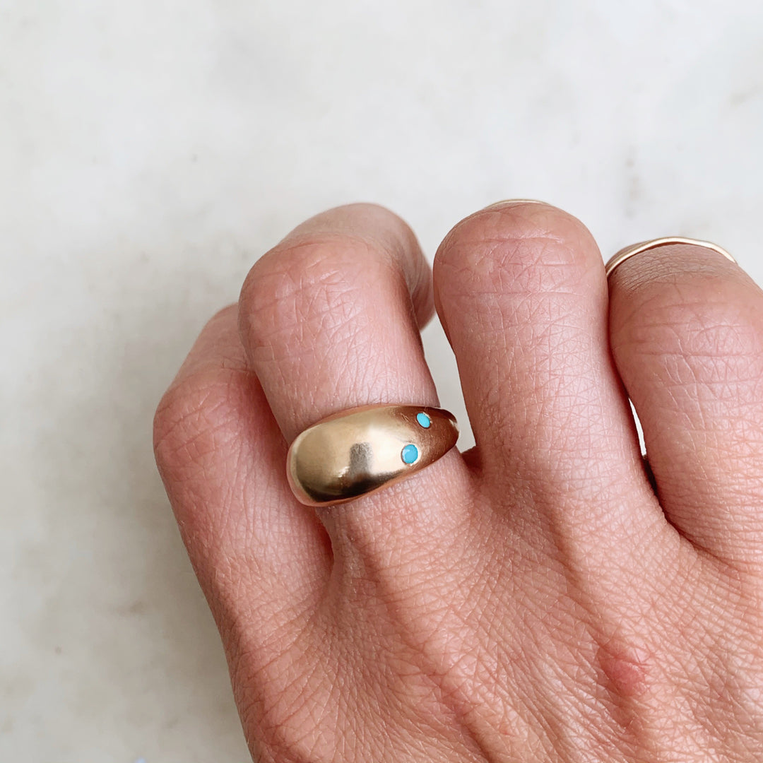 THE AMANDA RING — 2 TURQUOISE STONES - MIMOSA Handcrafted Jewelry